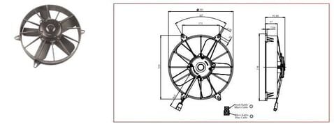 AKSIYEL FAN MOTORU 24V EMICI 160W L 11 INC KALIN CERCEVE  74315025