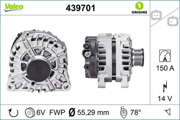 ALTERNATOR 12V 150A P308 P3008 PARTNER TEPE P207 P508 P5008 EXPERT III JUMPY III SCUDO III C3 III DS3 DS5 C5 III C4 PICASSO DV6C P301 C ELYSSE D6C / DV6DTED ERO5 RCZ P308 P508 P407 P5008 JUMPY III C4 II DS4 C4 PICASSO DS5 C5 III DW10CTED4 (2,0HDI 16V)