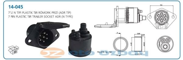 ROMORK PRİZİ 7'Lİ N TİPİ PLASTİK TIR (ADR) KAPAKLI