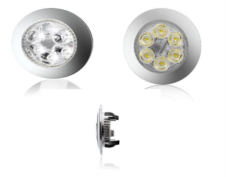 12V/24V 6 LEDLİ 3W POWER SPOT ZAMAK 60 DERECE 3000K MONTAJ CAPI 70mm BEYAZ SUGECIRMEZ