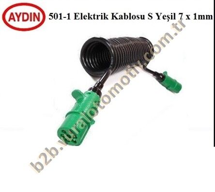 7 LI PALSTIK TIR RÖMORK FİŞİ KABLOLU S TİPİ YEDILI YESIL