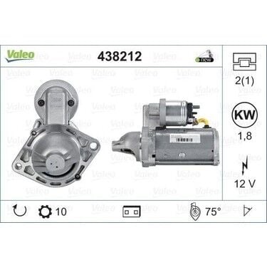 MARS MOTORU 12V 10 DIS FIAT FIORINO 1.3 MTJ OPEL ASTRA H 1.3 CDTI 08/05=> VALEO 438212