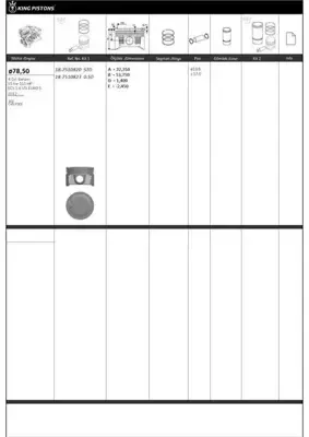 MOTOR PISTON+SEGMAN [ RIKEN ] 78.50 MM [+ 0.50] PEUGEOT P301 CITROEN C-ELYSEE 1.6 VTI 12- EC5 [EURO5] ####