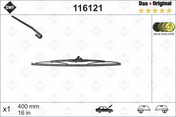  VALEO 116121-SİLECEK (SWF) 40cm (x1) ARKA FIESTA-GOLF-TRANSPORTER KALOS SAXO PUNTO FIESTA CLIO
