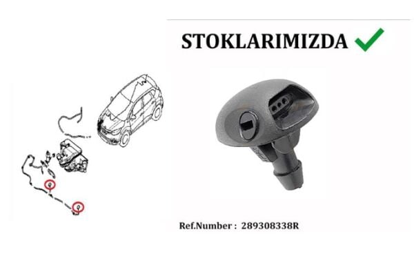 DACIA SANDERO LOGAN SYMBOL CAM SU FİSKİYE MEMESİ PÜSKÜRTMELİ