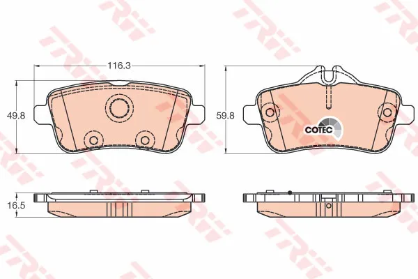 FREN BALATASI ARKA MERCEDES M SERISI W166 ,ML250, ML 350 ML 500 AMG GDB1947 0986TB3206