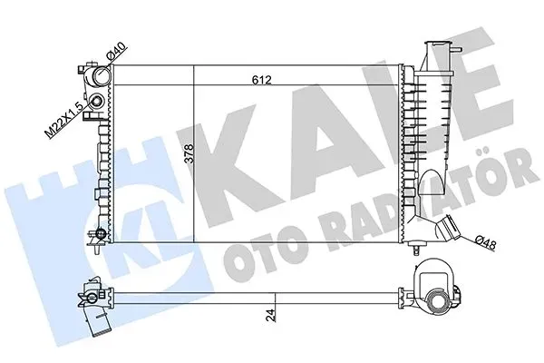 RADYATOR CITROEN XSARA 1.4-1.6-1.8-2.0 98=>00 / ZX 92=> / PEUGEOT 306 1.4-1.6-1.8 97=>98