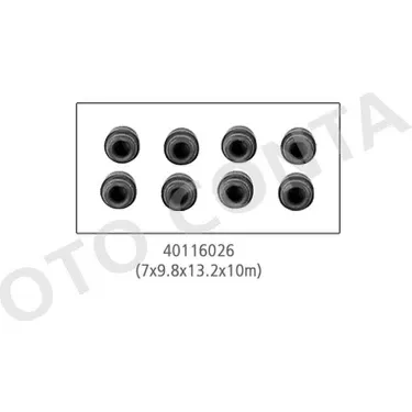 SUBAP KECESI TAKIM 8 ADET VITON7X9.8X13.2X10MM R9 R12 R19 MEGANE 7MM