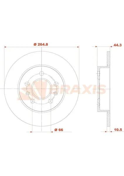 FREN DISKI ARKA LAGUNA I 95>01 SAFRANE 92>00 DUZ 265mm 5 BIJON