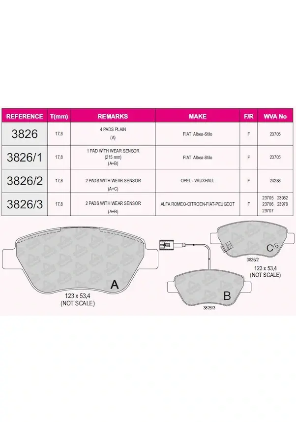 ON FREN BALATASI FIAT ALBEA 1.3 JTD PALIO 1.3 JTD DOBLO 1.3 JTD LINEA 1.3 JTD1.4 STILO 04 GRANDE PUNTO 1.2 1.4 16V 1.3D IDEA OPEL CORSA D