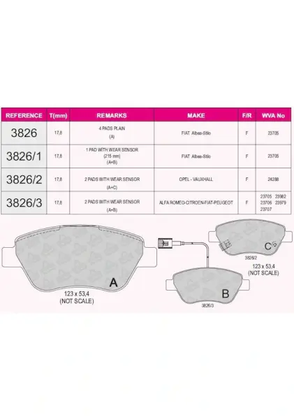 ON FREN BALATASI FIAT ALBEA 1.3 JTD PALIO 1.3 JTD DOBLO 1.3 JTD LINEA 1.3 JTD1.4 STILO 04 GRANDE PUNTO 1.2 1.4 16V 1.3D IDEA OPEL CORSA D