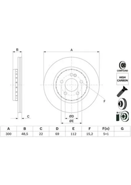 FREN DISKI ARKA MERCEDES C SERISI C250 2014-